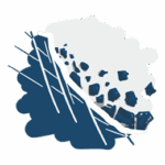 Dessin de roches dévalant une pente illustrant le service "Dangers naturels" de BEG SA.