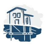 Dessin d'une maison et de ses fondations illustrant le service "Géotechnique" de BEG SA.