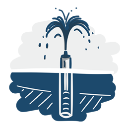 Dessin d'une foreuse dans le sol et du haut de laquelle jaillit de l'eau, illustrant le service "Hydrogéologie" de BEG SADessin d'une foreuse dans le sol et du haut de laquelle jaillit de l'eau, illustrant le service "Hydrogéologie" de BEG SA.